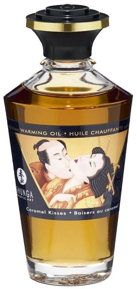 Shunga Huile de massage chauffante - Baisers de Caramel