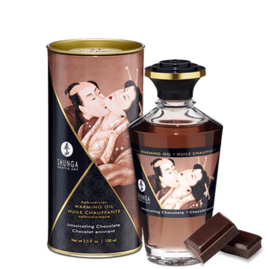Shunga Huile de massage chauffante - Chocolat Enivrant