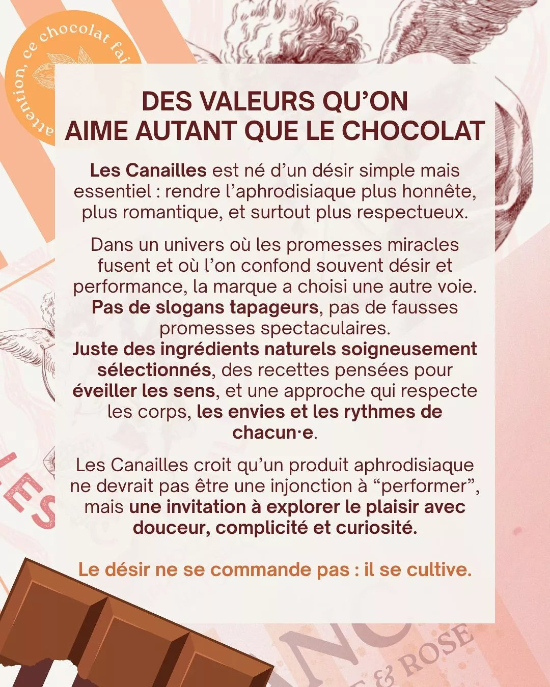 Tablette de chocolat aphrodisiaque - Lait et éclats de Caramel