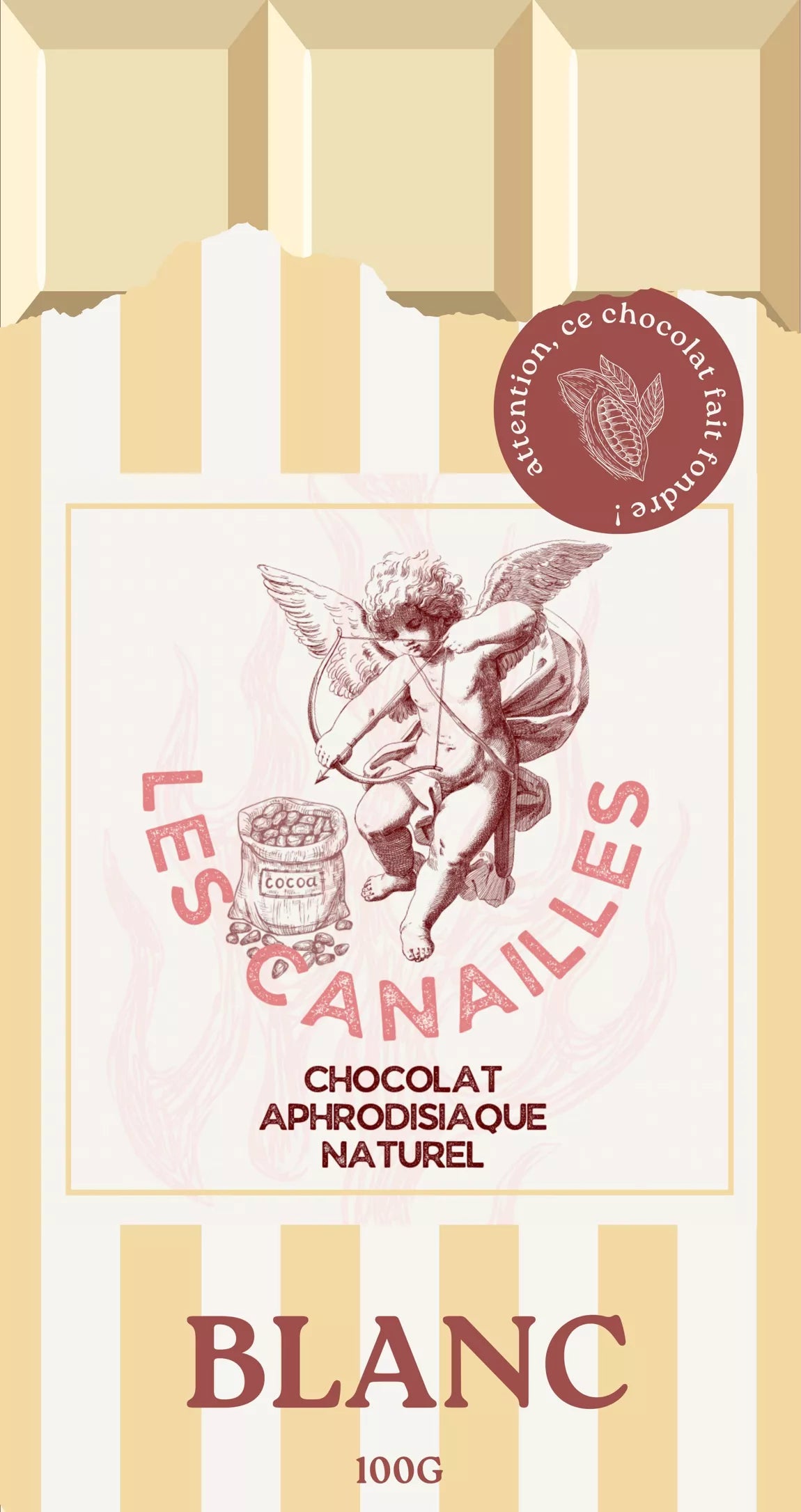 Tablette chocolat blanc aphrodisiaque