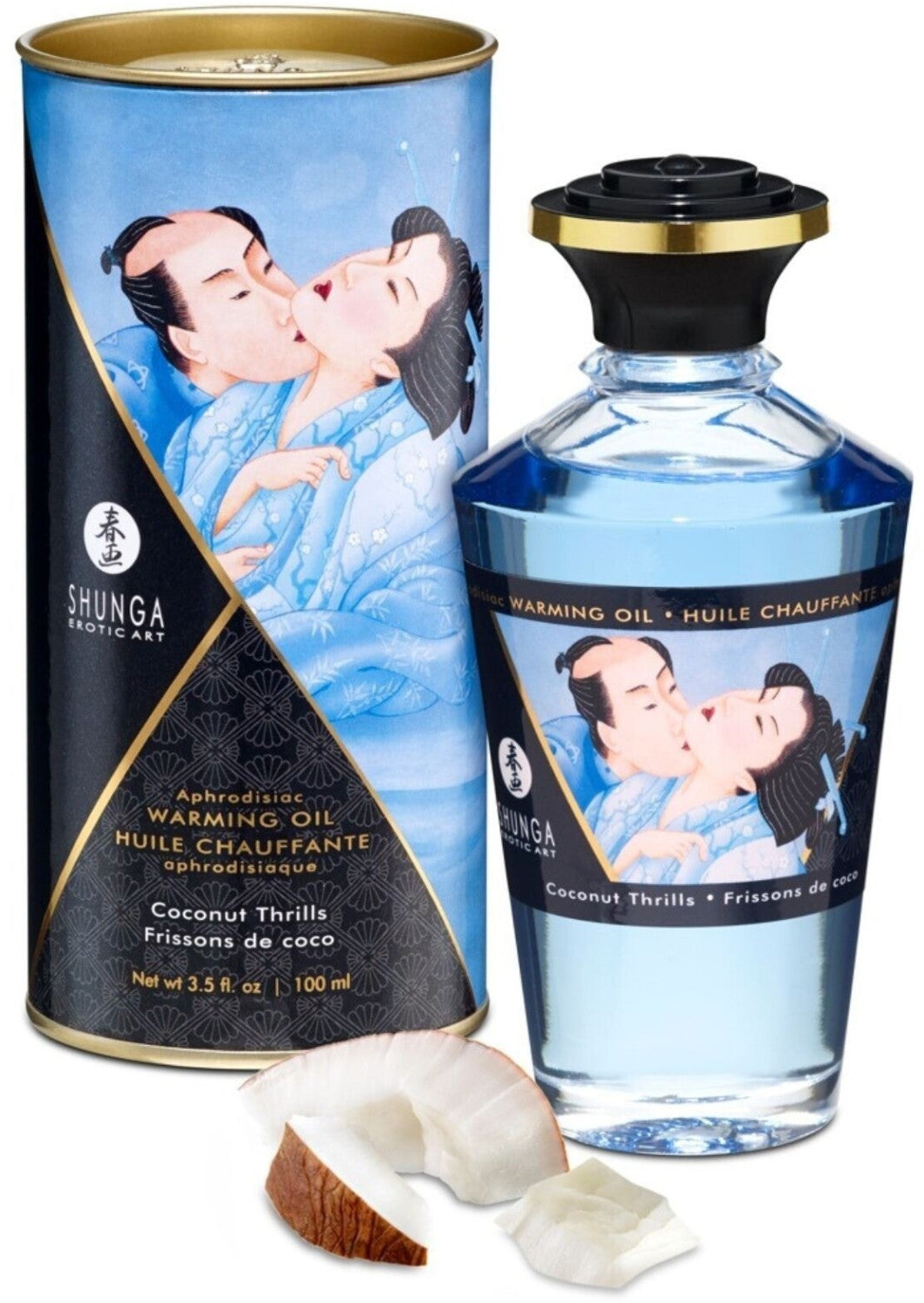 Shunga Huile de massage chauffante - Frissons de Coco