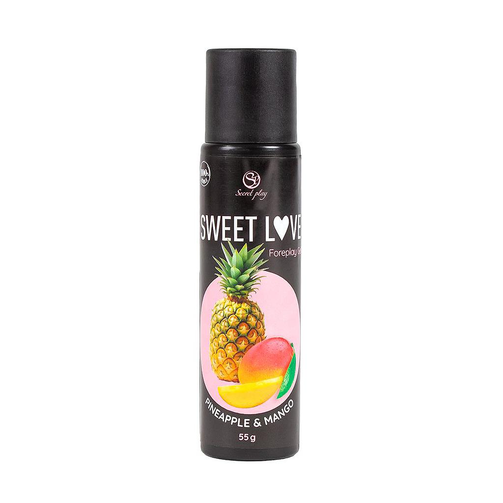 2 en 1 Gel de massage et lubrifiant - Ananas et Mangue - 100% comestible