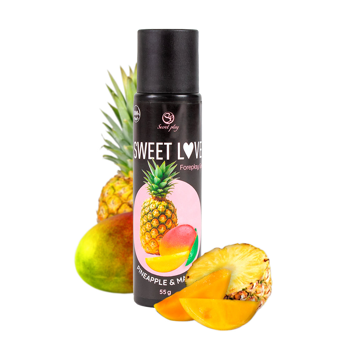 2 en 1 Gel de massage et lubrifiant - Ananas et Mangue - 100% comestible